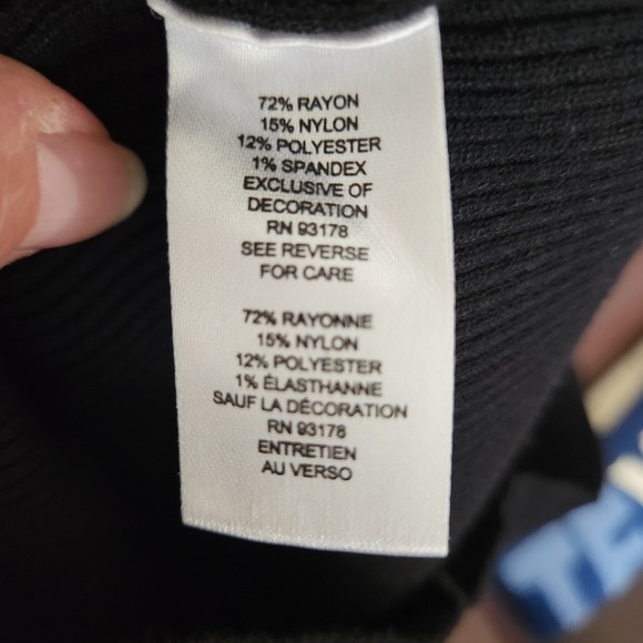 Tahari Black‎ Ribbed Copper Studded L/Sleeve Sweater Top Women no size tag XS/S - Picture 4 of 9